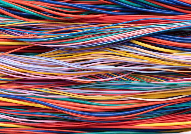 many long colorful wires