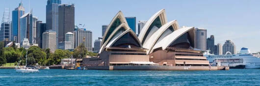 A photo of the Sydney Opera House from the water