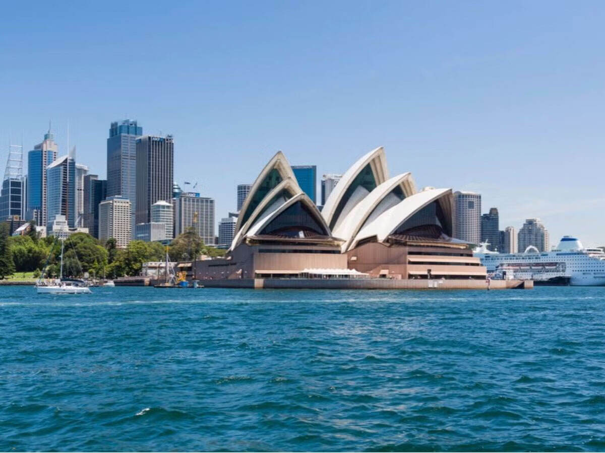 A photo of the Sydney Opera House from the water